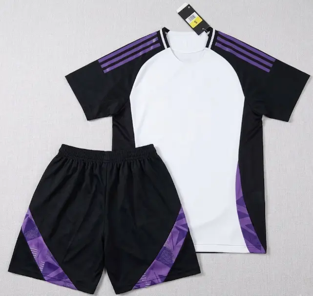 BUY JERSEY GET FREE SHORTS - Men's Soccer Uniform Kit Purple & Black Training Wear, national team jersey, breathable training shirt, soccer shorts bundle, athletic sportswear set