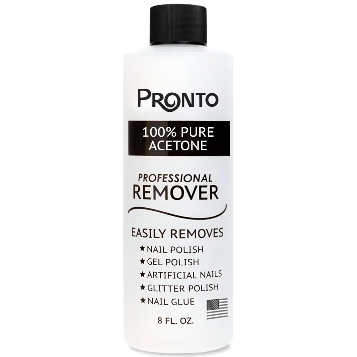 Pronto 100% Acetone Gel Nail Polish Remover Kit, 8 Fl oz - Effective for Removing Glue, Gel, Acrylic & Dip Nails