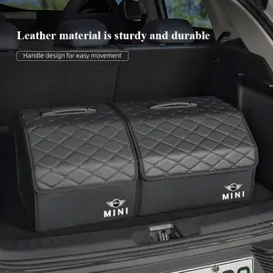 Car Trunk Organizer Box Foldable Storage Bin Leather Suitcase For MINI JCW Cabrio Cooper Countryman Aceman Clubman Coupe Paceman Roadster F57 F55 F54 R61 R60 R59 R58 R57 R56 R55 R53 R52 R50