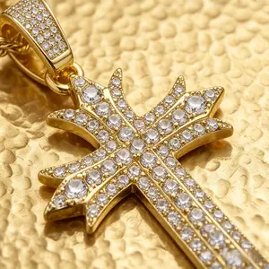 Durable Alloy Cross Pendant Necklace, Tarnish Resistant for Everyday Use