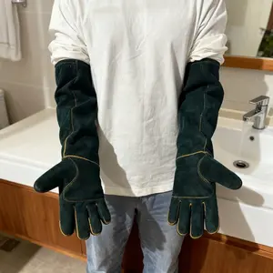 Wear Resistant Scratch Proof Leather Anti Bite Gloves Paws Multi Use Pet Handling Tool Cat Dog Training Feeding Bird Grip Reptile Handling Gardening Welding Bestseller