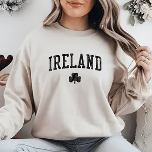Ireland Sweatshirt, Ireland Crewneck, Ireland Hoodie, Ireland Gift, College Sweater, Lucky Sweatshirt, Irish Shirt, Four Leaf Clover, Gift For Men, Women
