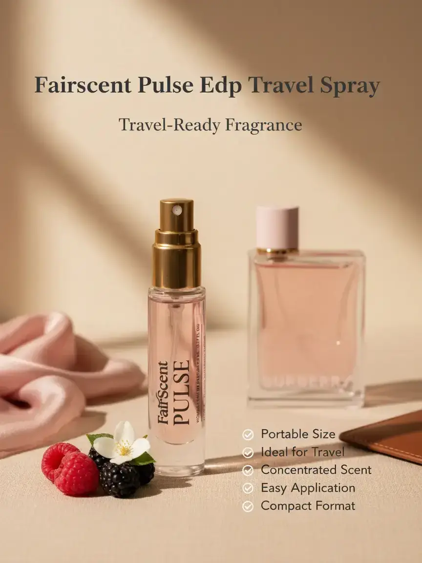 FairScent Eau de Parfum Decant for Women, Fruity Gourmand Travel Spray for Daily Wear, Strawberry & Jasmine Musk Notes, Affordable Luxury, 5 mL, Travel Size Stuff, Smelling Good, Adults, Single Item, Raspberry Women's Fragrance, Sour Strawberry Vanilla Wo