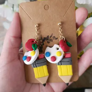 Polymer clay earrings Back to School