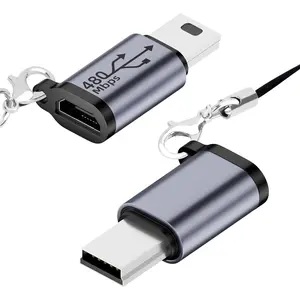 2 Pack Micro USB to Mini USB Adapter, Micro USB Female to Mini USB Male Convert Connector, Compatible with Digital Cameras, Computer, GPS