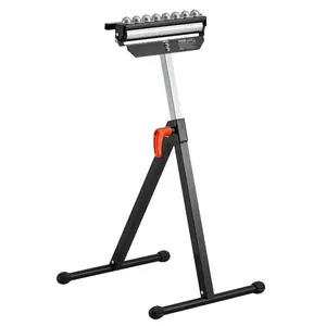 VEVOR Roller Stand, 300 lb Load Capacity, 26.8-42.5 in Adjustable Height, Folding Heavy Duty with 11.5 inch Polished Multi-directional Roller Head, for Table Saw Outfeed Woodworking Extension Support