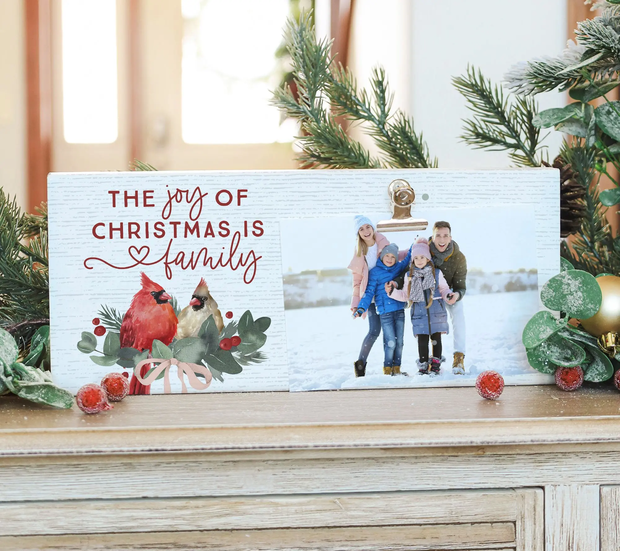 Sincere Surroundings 12" Joy Christmas Cardinals Picture Clip