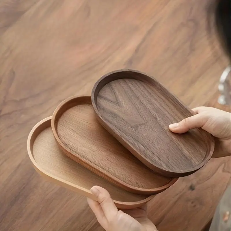 Wooden Oval Tray, 1 Count Wooden Dessert Tray, Coffee Milk Snack Wooden Tray, Cake Plate, Cheese Plate, Tea Tray, Bread Plate, Breakfast Plate, Kitchenware Tableware