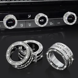 Bling AC Air Conditioning Knob Button Cover Compatible with Honda Accord 2024 2025 for CRV HRV Civic Centre Console Air Conditioner Switch AC Climate Knob Cap Bling Interior Accessories for Car