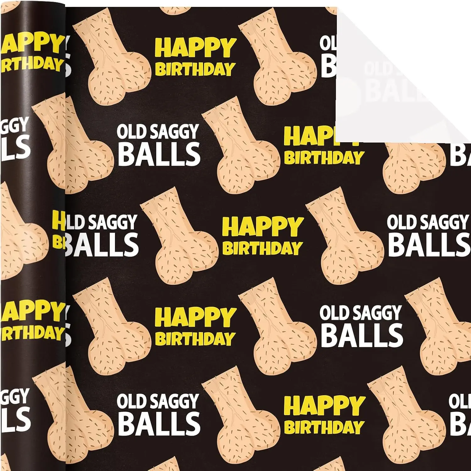 Adult Birthday Wrapping Paper - Male Testicles Rude Birthday Gift Wrap Funny Wrapping Paper | Gift Wrapping Paper