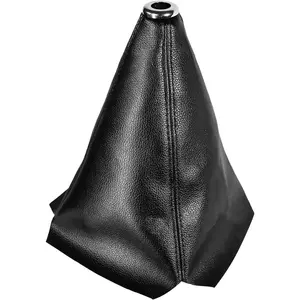Car Shift Knob Dust Cover, Gear Shift Knob Cover for Protection, Leather Manual/Automatic Shifter Shift Boots Cover, Decorate Car Interior, Universal Car Accessories (Black PU)