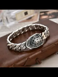 New Domineering Lion for Men Personality Punk Rock Fashion Cuban Chain Jewelry Accessories Bracelet Design Punk Style Bracelet