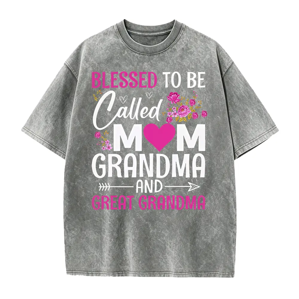 Blessed to Be Called Mom Grandma & Great Grandma T-Shirt - Women's & Men's Retro Graphic Tee
