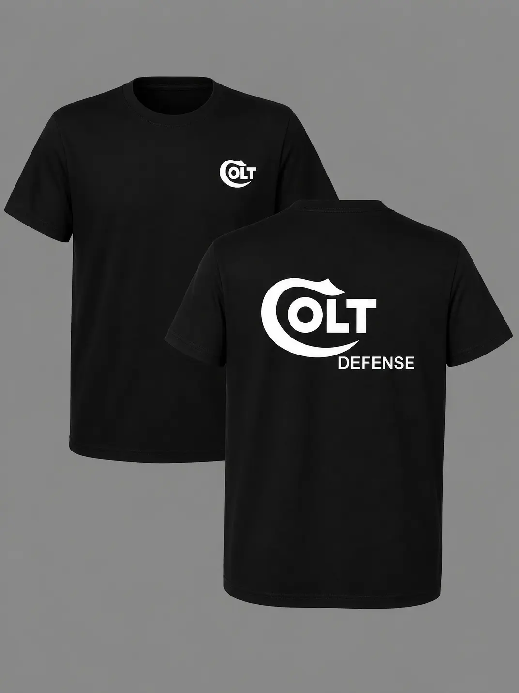 Colt Defense Printed Men's T-Shirt, Tactical Defense Shirt for Men Military Minimalist Tee Operator Style Streetwear Tactical Apparel Gift for Military Enthusiasts