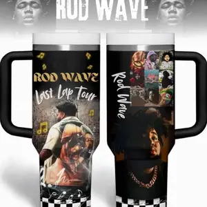 [MADE IN US] Vacuum Insulated Tumbler R0d Wave Music with Lid - Stainless Steel Travel Coffee Mug Double Wall Hot & Cold Drink Cup Leakproof Portable