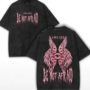 Be Not Afraid Luke 2:10 Angel Tee -BLACK FRIDAYVintage Washed Heavy Cotton OversizedFaithwear | Spiritual Streetwear Drop Christmas gift KR0