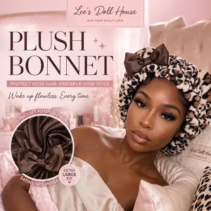 Original Soft Brown Plush Doll Bonnet | Lees Doll House