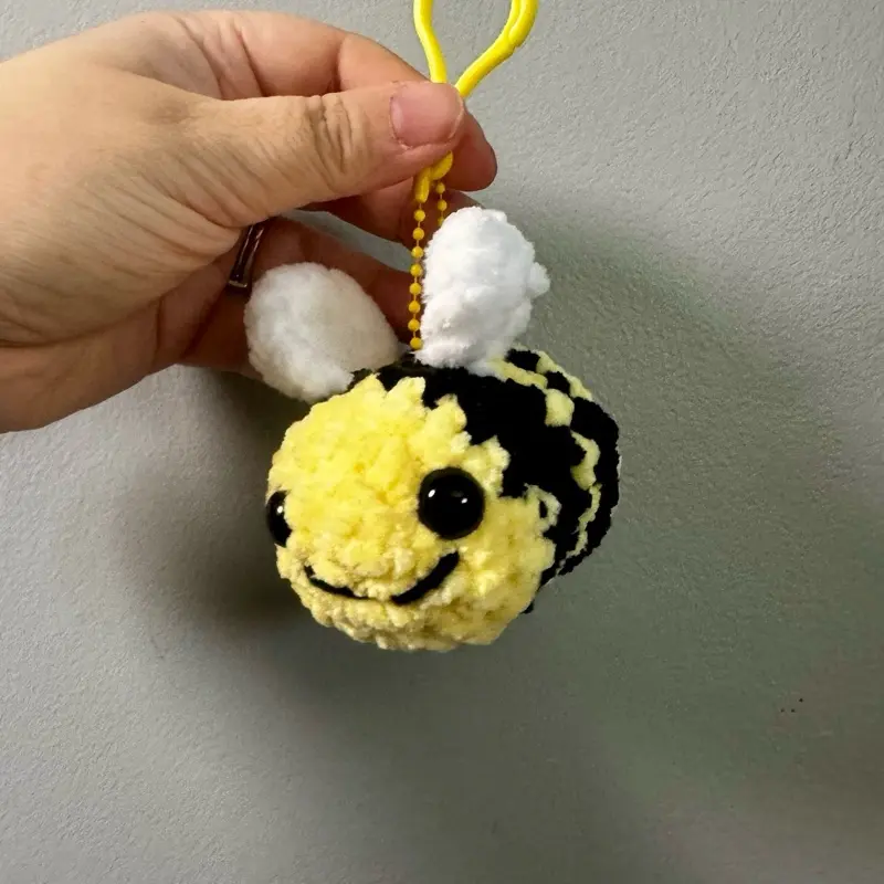 Handmade crochet Bee keychain