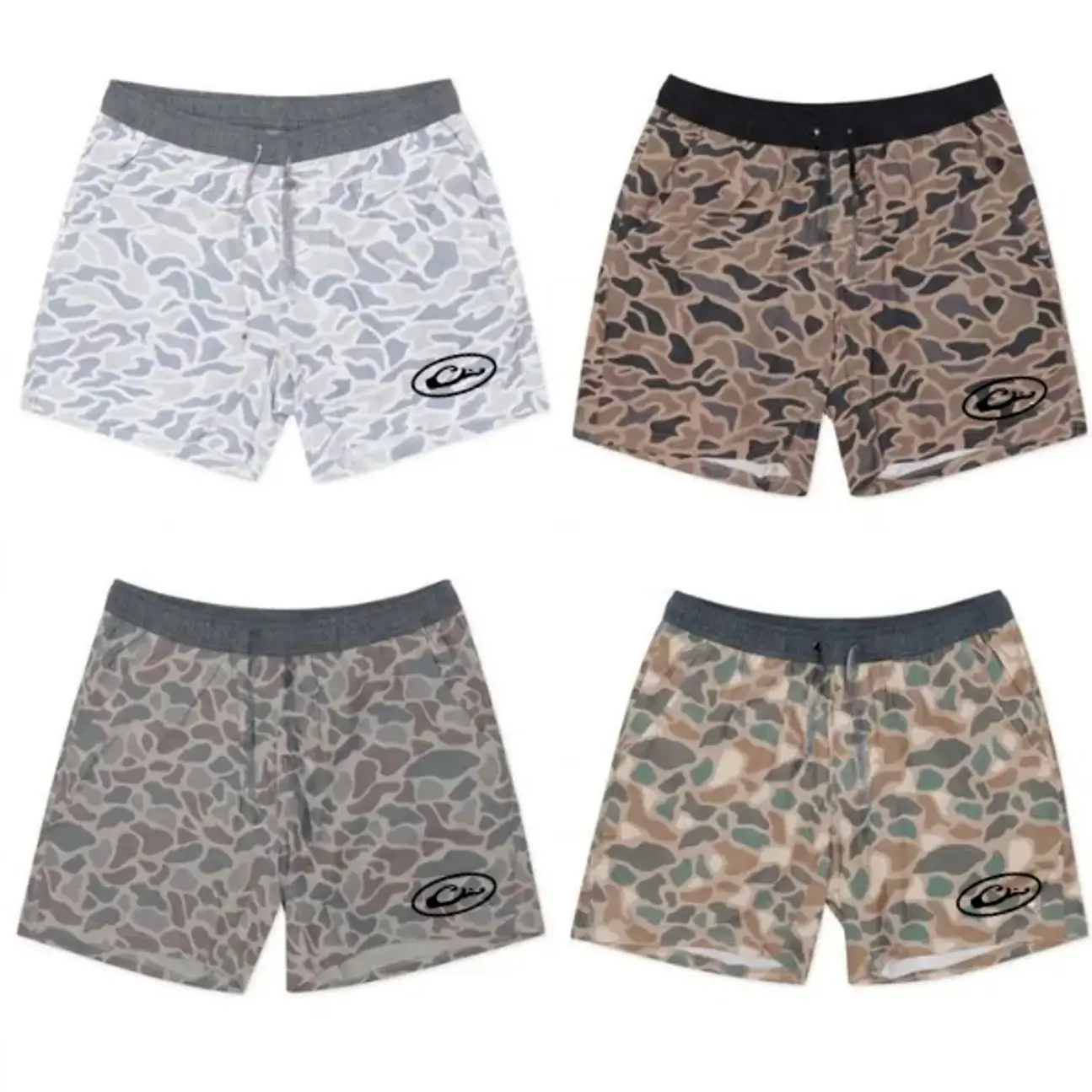 Drake Camo Workout Shorts for Men, Deer Hunting Athletic Shorts, Quick Dry Running Shorts with Inner Liner, Fitness Gear