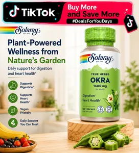 Solaray Okra Fruit 1600mg — More Vitamin C than Oranges — Women's Wellness Daily