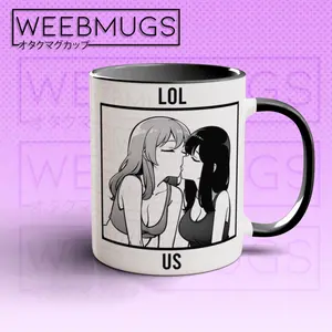 Anime Coffee Mug Meme, LOL Us, Anime Mug, Meme Mug, Funny Anime Mug, Funny Anime Gift, Anime Girlfriend Gift, Anime Boyfriend Gift, WeebMugs Glossy Ceramic Drinkware