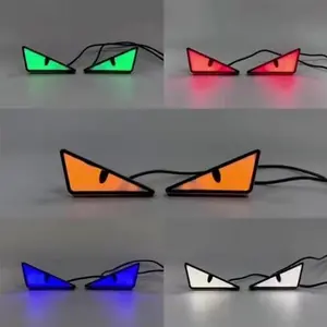 2pcs LED Evil Eye Car Lights Multicolor Waterproof DRL Daytime Running Lamps for Car Motorcycle Decorative Accessories