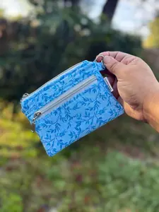 Double Zipper Wristlet Wallet Colorful Dots