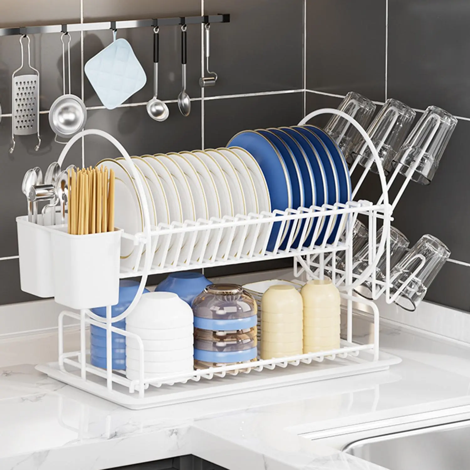 Bowl rack, draining rack, kitchen bowl and plate rack, bowl and chopstick storage box, tableware storage, household plate rack, draining bowl, sink, drying bowl