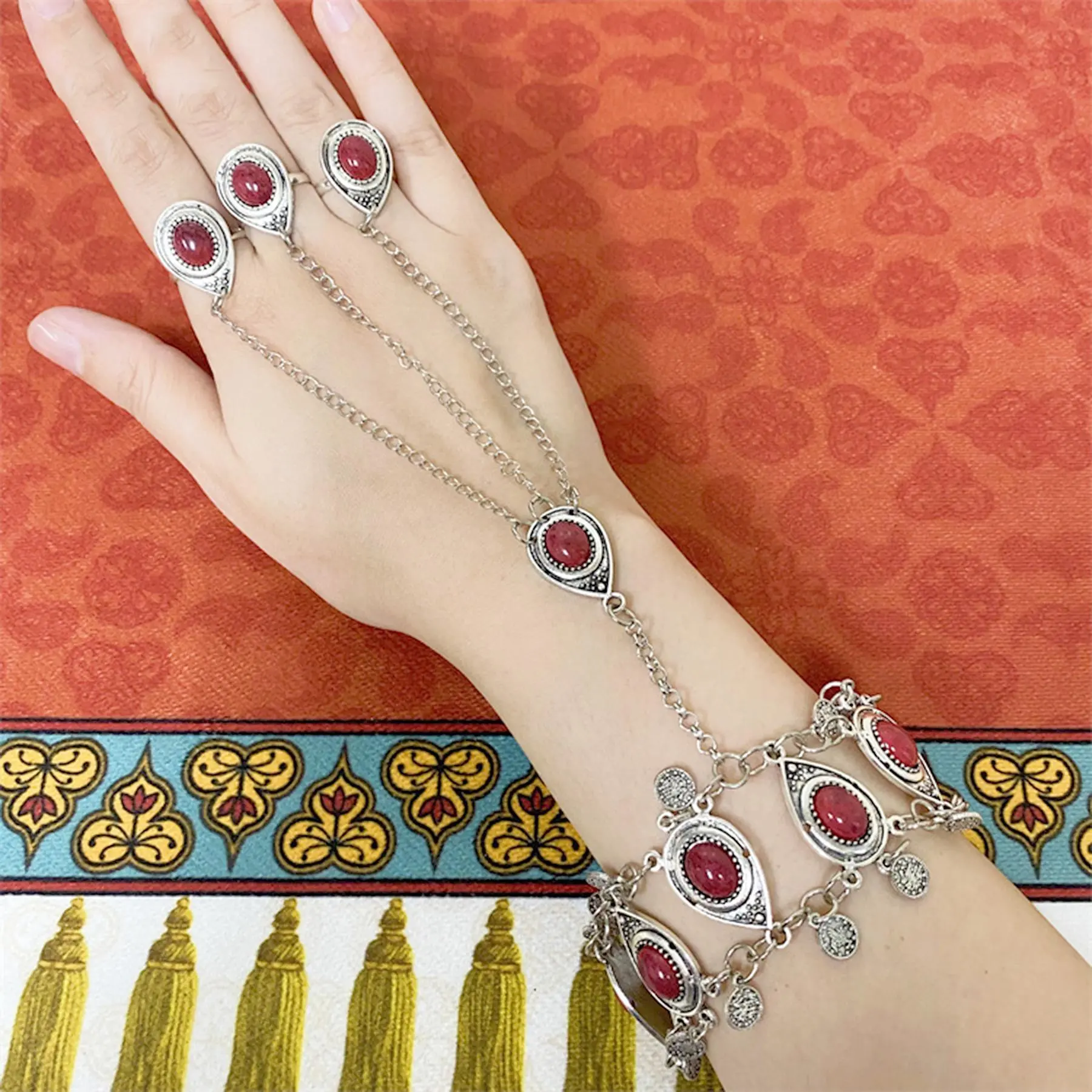 Traditional Kazakhstan Ethnic Coins Bracelet Hair Accessories for Women Vintage Nepalese Tibetan Clothing Headwear Jewelry Set Traditional Kazakhstan Ethnic Coins Bracelet Hair Accessories for Women Vintage Nepalese Tibetan Clothing Headwear Jewelry Set