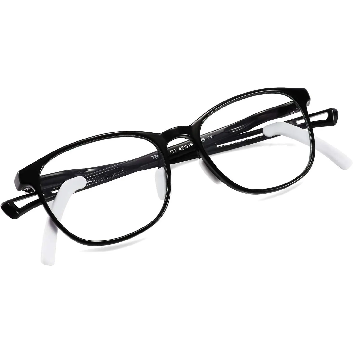 FEISEDY Kids Blue Light Blocking Glasses Children TR90 Glasses Boys Girls Adjustable Legs for Age 5-13 B2696