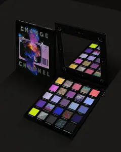 Change The Channel 25-Pan Pressed Pigment and Eyeshadow Palette Metallic Neon Makeup