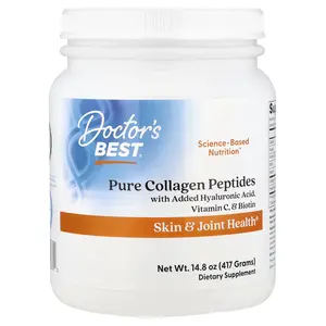 Doctor's Best Pure Collagen Peptides With Added Hyaluronic Acid, Vitamin C, & Biotin, 14.8 oz (417 g)