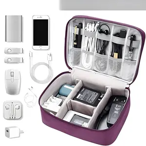 Travel Cable Storage Bag, 1 Piece Waterproof Electronic Accessories Storage Box, Multi-grid Cable Organizer, Storage Bag for Cable, Charger, Phone