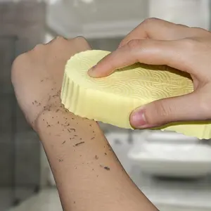 [2count]Magic Exfoliating Bath Sponge,3D Super Soft Exfoliating Bath Sponge,Skin Friendly and Reusable,Alternative to exfoliating Gloves,Random Color.