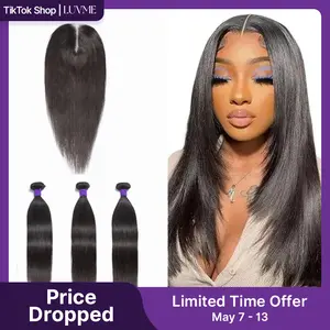 LUVME Upgraded 13A 100%  Virgin Remi Human Hair (100+/-5g) Dye. Perm. High-End Salon Hair Body Wave Deep Wave Silky Straight Messy Burmese Curl Bundle S+ Limited Time Offer TikTok Exclusive #luvmenewarrivals