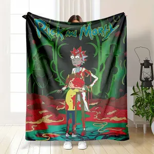 SciFi Animation Flannel Blanket Iconic Surreal Graphic Print Ultra Soft Plush Lightweight Warmth Decorative Throw Perfect For Bedroom Bedding Couch Living Room Sofa And Cozy Movie Night Relaxation