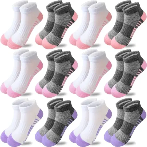 6 Pairs Grey(3 Colors),6 Pairs White(3 C