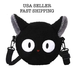 Small Kiki's Bag Crossbody Bag - Jiji Black Cat Shoulder Anime Manga Kiki Plush Halloween Cosplay Costume Back to School
