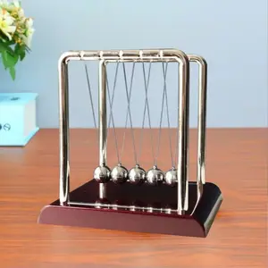 Home Decoration Newton's Pendulum, Metal Clock Kinetic Energy Educational Physics Toy, Office Stress Relief Ornament, Perpetual Motion Fascination, Quiet Smooth Swinging, Sturdy Base, Graduation Gift, Father's Day Teacher Appreciation
