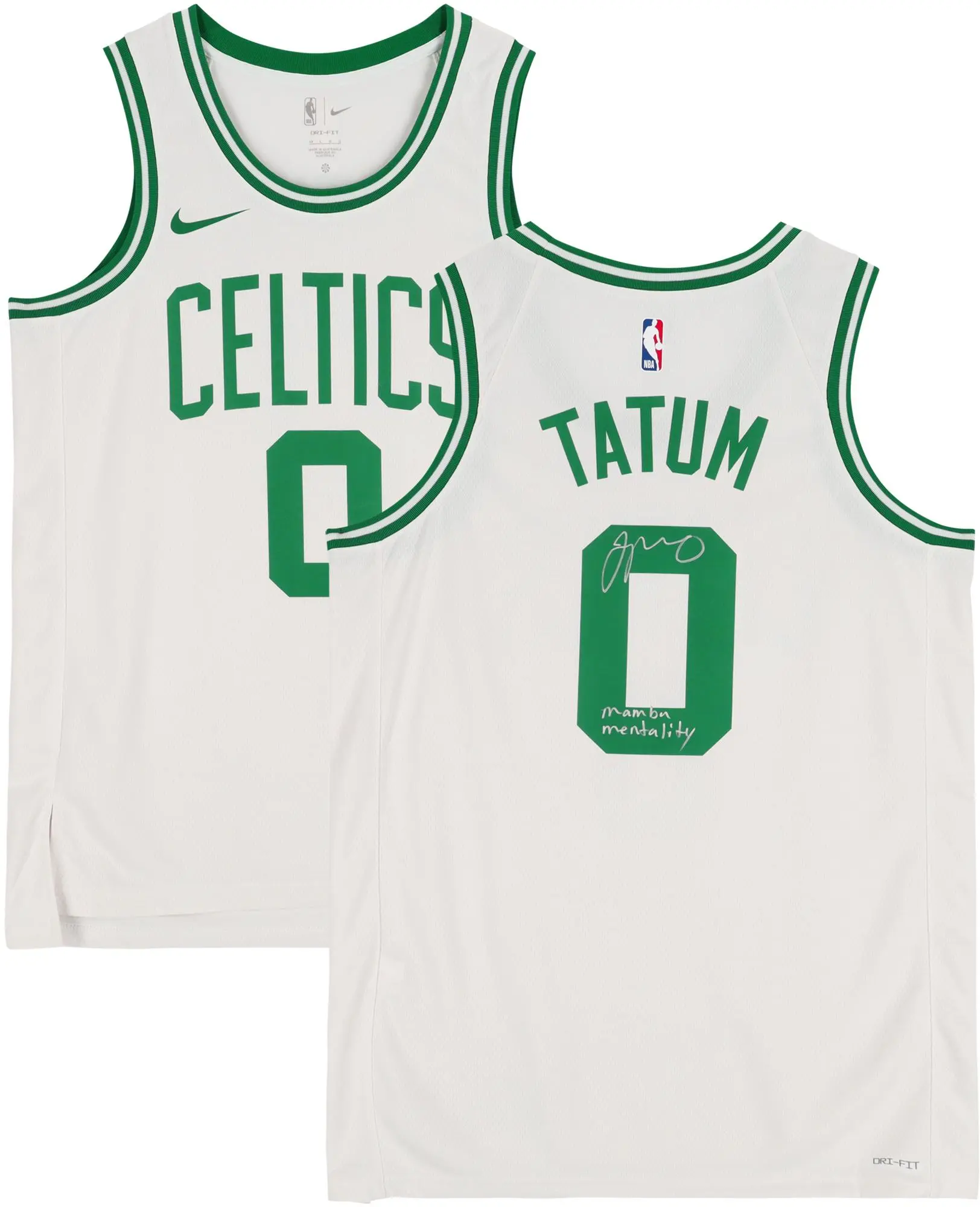 Jayson Tatum Boston Celtics Autographed White Nike 2022-2023 Association Swingman Jersey with "Mamba Mentality" Inscription - Fanatics Authentic Certified
