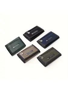 Men's Fashion Wallet, Korean Student Style, Classic Canvas Design, Solid Color, Zipper Coin Bag, Sports Wallet, Oxford Cloth Material