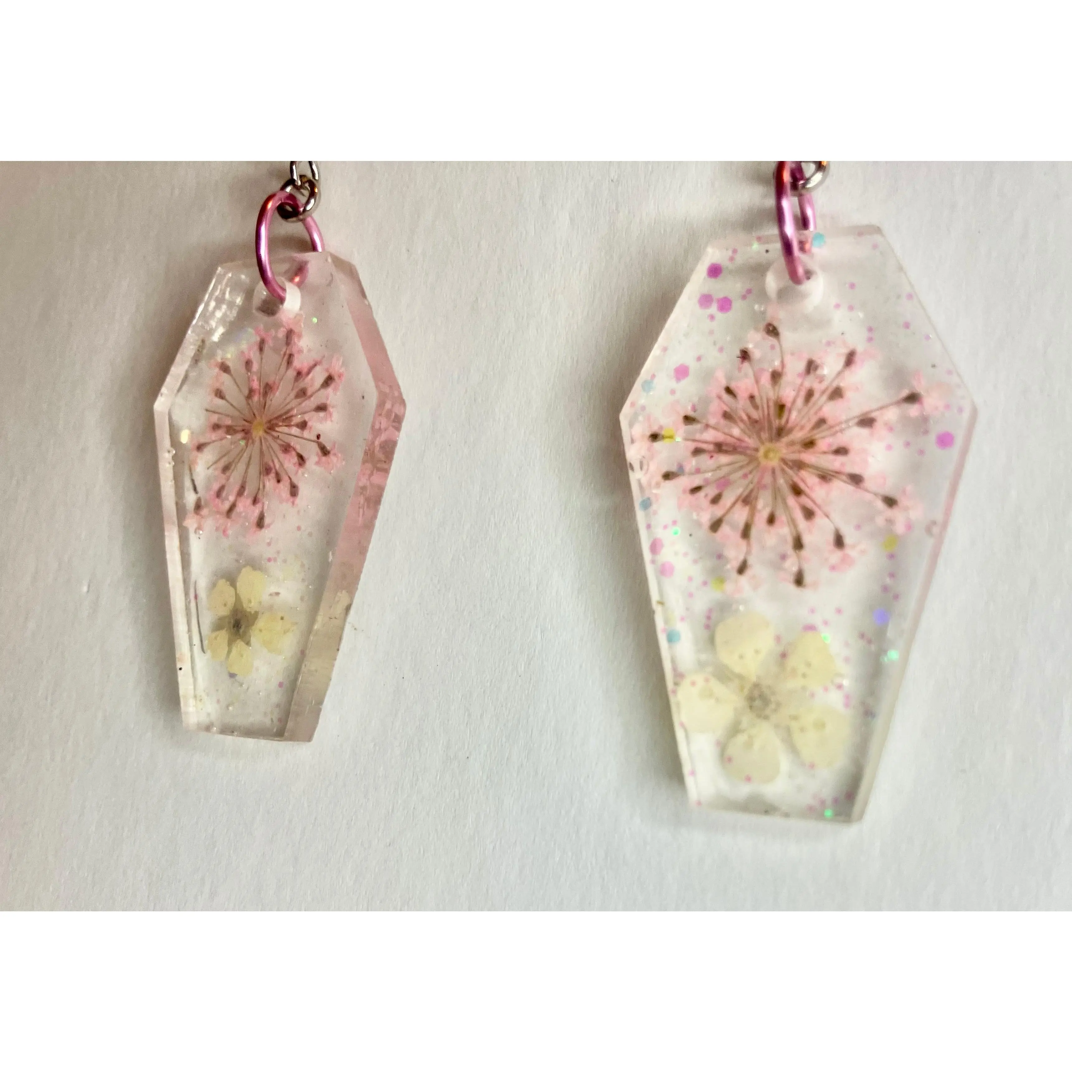 Holographic Coffin Resin Earrings