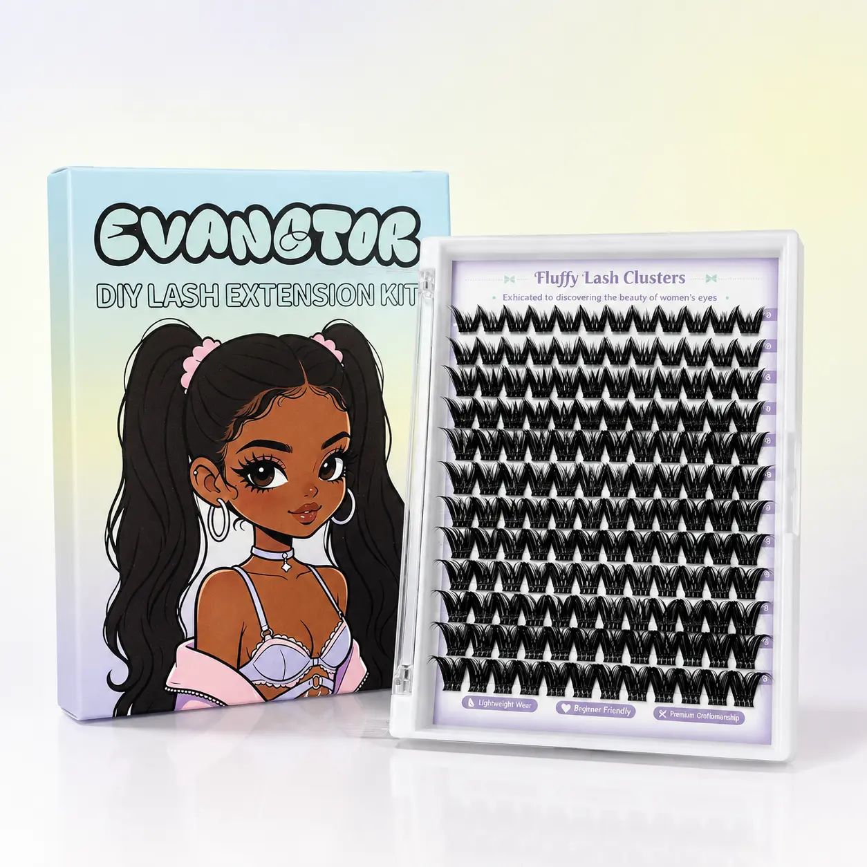 Anime Lash Clusters with Spikes Manga Eyelash Clusters Invisible Band Spiky Clusters Eyelash Extensions Natural Cluster Lashes Wispy 10-18mm DIY Lash Extension Clear Band Doll Individual Lashes 144Pcs