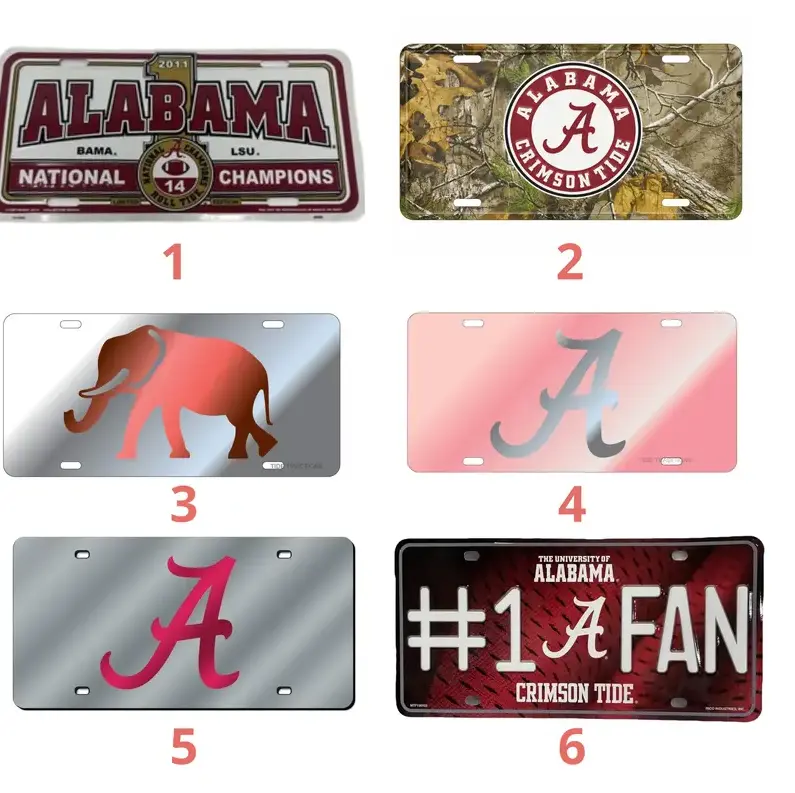 [SPORTS] Alabama Crimson Tide Embossed License Plate, Aluminum Car Truck Tag, Football Fan Decor