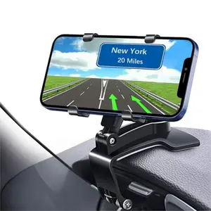 360 Degrees Rotation Car Clip On Phone Mount For 1.7inch Thickness Dashboard, Adjustable Car Phone Stand Holder Cradle, Universal Fits for iPhone Samsung Galaxy Google Nokia 4 to 7" Smartphones Accessories, Fits for Most Car SUV Sedan Coupe Truck VAN