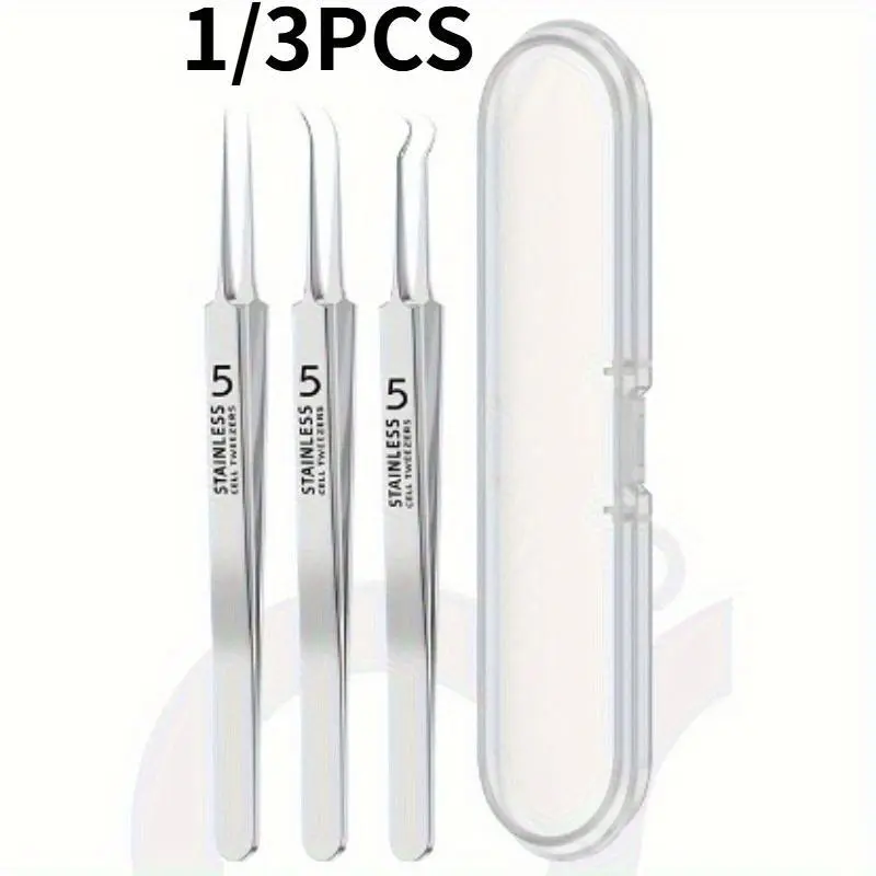 1/3PCS Ultra Fine No 5 Cell Pimples Black Head Clip Tweezers Beauty Salon Special Scraping Closing Artifact Acne Needle Tool