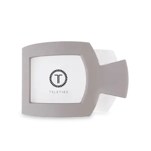 TELETIES - Silver Flames Large Flat Square Hair Clip - Lay Flat, Strong Grip, Nearly Unbreakable