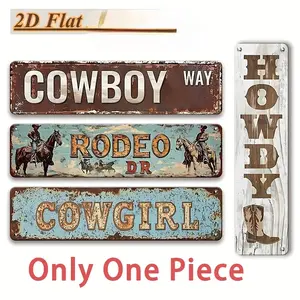 Aluminum Vintage Style Cowboy Way Sign Multipurpose Metal Wall Plaque for Home Garage Shop Indoor Outdoor Decoration