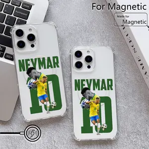Football Star N-Neymar No. 10 JR Phone Case Compatible with for iphone 16 15 14 13 12 11 Pro Max Mini XR XS X 7 8 Plus, Featuring Four-Corner Drop Protection, Transparent, Magnetic, And Soft TPU Back Cover.