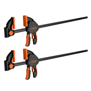#fathersdaygift Jorgensen E-Z Hold Clamps 4 Inch Bar Clamps 2 Pack, One Hand Clamp Quick Grip, Mini Bar Clamps for Woodworking, Bar Clamps for Woodworking, Hobby Craft Woodworking Clamps